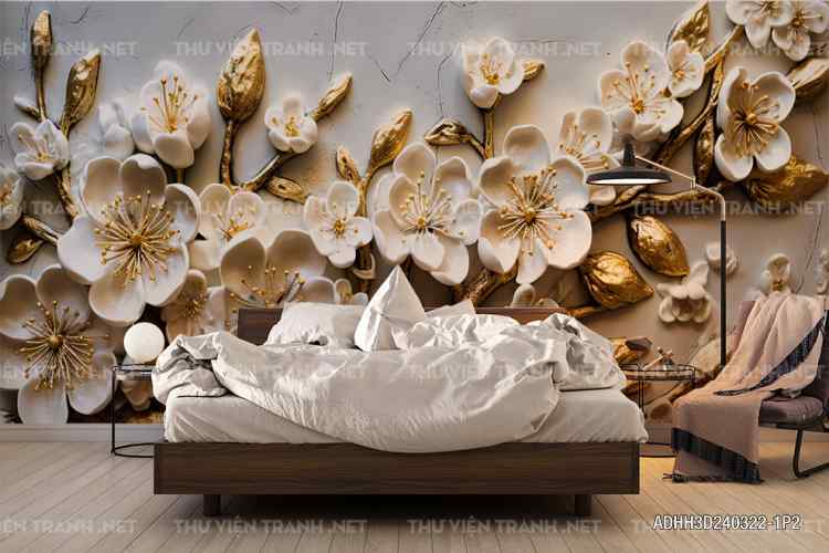 Tranh dán tường Hoa 3D- ADHH3D240322-1P2 - Kết quả tìm kiếm tranh tường